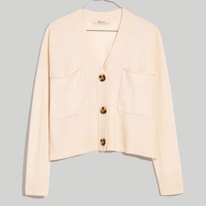 Madewell Cashmere Upton Cardigan, Heather Eggshell